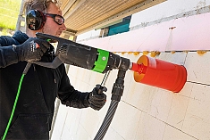 Использование дрели для сухого алмазного сверления с микроударом Eibenstock ESD 162